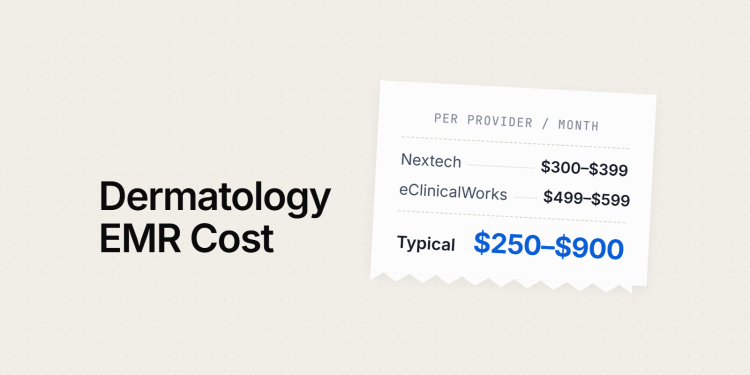 How Much Does Dermatology EMR Software Cost in 2026